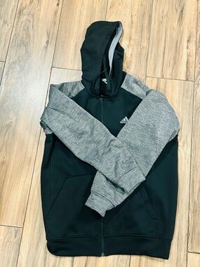 adidas Black and Gray Men's Zip-Up Hoodie Jacket